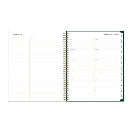 Greta Academic Year Weekly/Monthly Planner, Floral Artwork, 11.5 x 8, Green Cover, 12-Month (July-June): 2024 to 2025