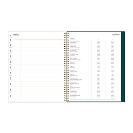 Greta Academic Year Weekly/Monthly Planner, Floral Artwork, 11.5 x 8, Green Cover, 12-Month (July-June): 2024 to 2025