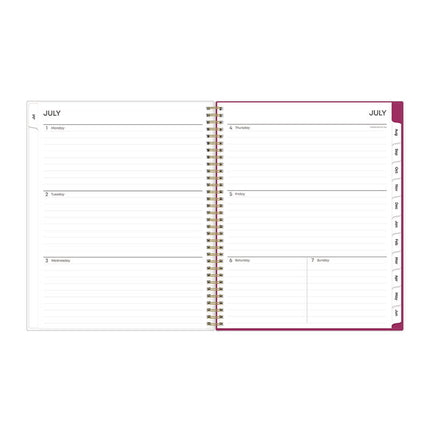 Mahalo Academic Year Create-Your-Own Cover Weekly/Monthly Planner, Floral Artwork, 11 x 8.5, 12-Month (July-June): 2024-2025