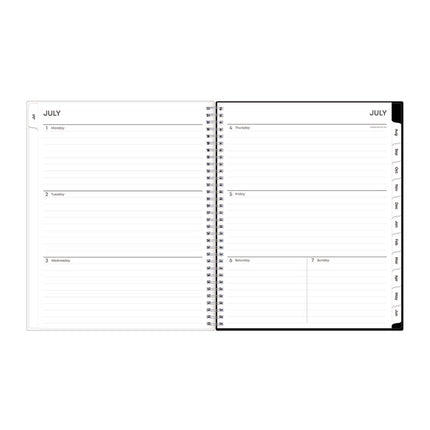 Analeis Create-Your-Own Cover Weekly/Monthly Planner, Floral, 11 x 8.5, White/Black/Coral, 12-Month (July to June): 2024-2025