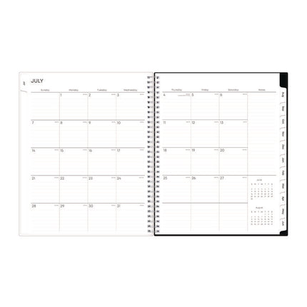 Analeis Create-Your-Own Cover Weekly/Monthly Planner, Floral, 11 x 8.5, White/Black/Coral, 12-Month (July to June): 2024-2025
