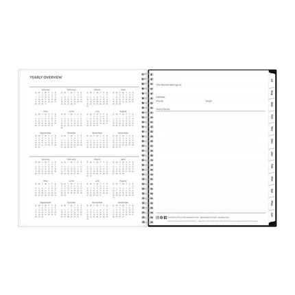 Analeis Create-Your-Own Cover Weekly/Monthly Planner, Floral, 11 x 8.5, White/Black/Coral, 12-Month (July to June): 2024-2025
