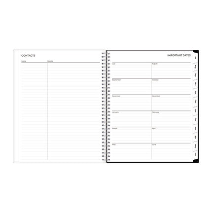 Analeis Create-Your-Own Cover Weekly/Monthly Planner, Floral, 11 x 8.5, White/Black/Coral, 12-Month (July to June): 2024-2025