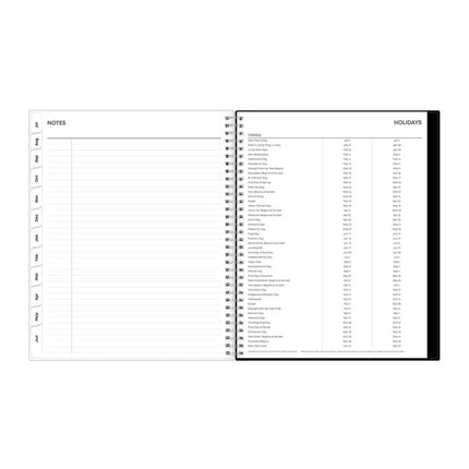 Analeis Create-Your-Own Cover Weekly/Monthly Planner, Floral, 11 x 8.5, White/Black/Coral, 12-Month (July to June): 2024-2025