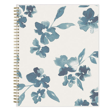 Bakah Blue Academic Year Weekly/Monthly Planner, Floral Artwork, 11 x 8.5, Blue/White Cover, 12-Month (July-June): 2024-2025