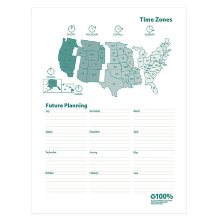 100% Recycled MonoBright Monthly/Weekly Planner, 11 x 8.5, Green/Gold Cover, 12-Month (July to June): 2024 to 2025