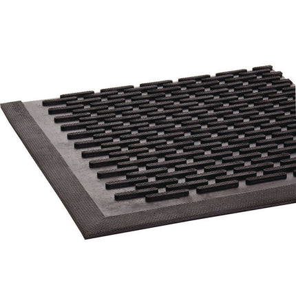Crown-Tred Indoor/Outdoor Scraper Mat, Rubber, 35.5 x 59.5, Black