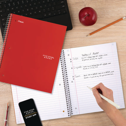 Wirebound Notebook, 3-Subject, Wide/Legal Rule, Assorted Cover Colors (Set 7), (150) 10.5 x 8.63 Sheets, 3/Pack