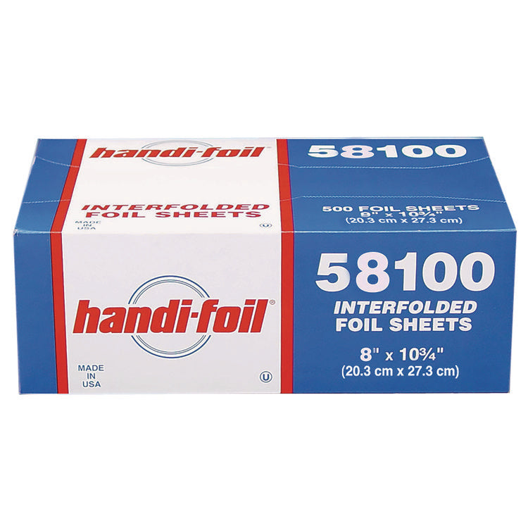 Interfolded Foil Sheets, 55 Gauge, 8 x 10.75, 500/Box, 6 Boxes/Carton