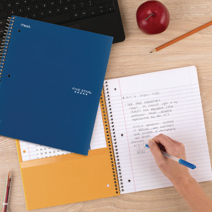 Wirebound Notebook, 1-Subject, Medium/College Rule, Blue Cover, (100) 11 x 9.13 Sheets