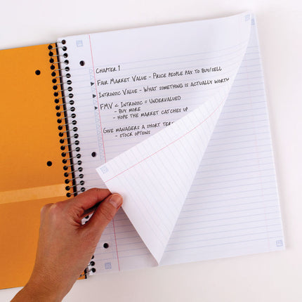 Wirebound Notebook, 1-Subject, Medium/College Rule, Blue Cover, (100) 11 x 9.13 Sheets