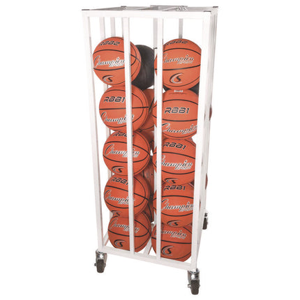 Deluxe Vertical Ball Cage, Fits Approximately 20 Balls, Metal, 20" x 20" x 48", White