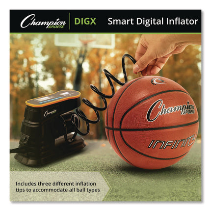 Champion Sports Digital Electronic Inflator, 0.78 cu ft/min, 30 psi, 70" Cord
