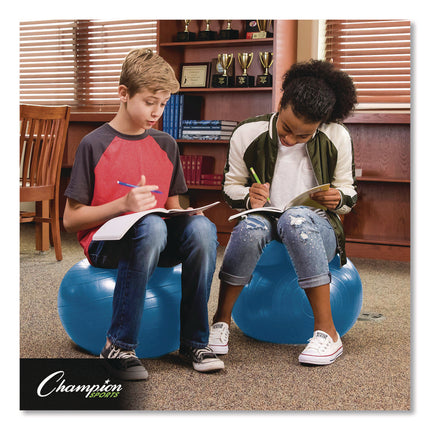 Kid's Ball Chair, Supports Up to 264 lb, 12.5" Seat Height, Blue Seat, Silver Base