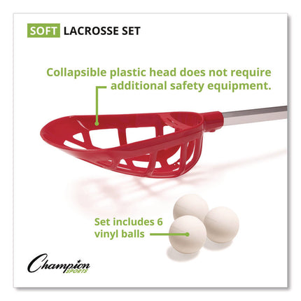 Soft Lacrosse Set, 6 Balls/12 Sticks