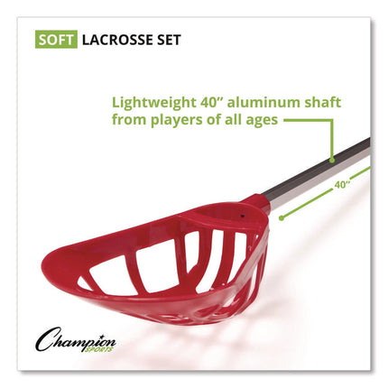 Soft Lacrosse Set, 6 Balls/12 Sticks