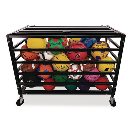 All Pro Lockable Ball Locker, Metal, 220 lb Capacity, 24 x 47 x 37, Black