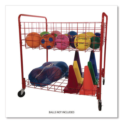 Back Ease Storage Cart, Metal, 176 lb Capacity, 30 x 43 x 45, Red