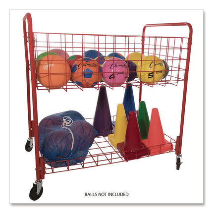 Back Ease Storage Cart, Metal, 176 lb Capacity, 30 x 43 x 45, Red