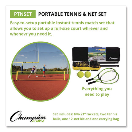 Tennis Net Set with 2 Rackets and 2 Tennis Balls