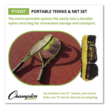 Tennis Net Set with 2 Rackets and 2 Tennis Balls