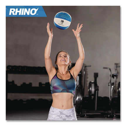 Rhino Leather Medicine Ball, 18 lb, Teal/White