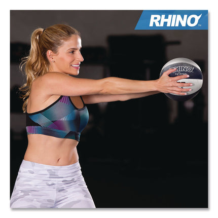 Rhino Leather Medicine Ball, 22 lb, Black/White