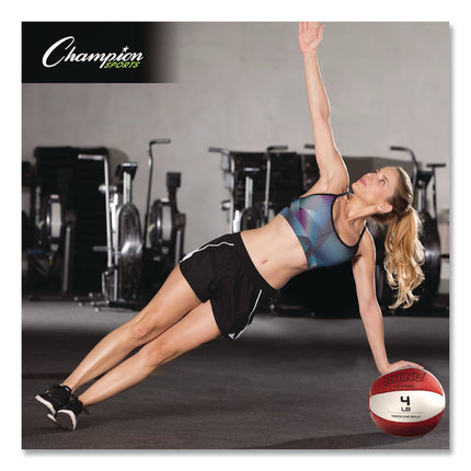 Rhino Leather Medicine Ball, 4 lb, Red/White