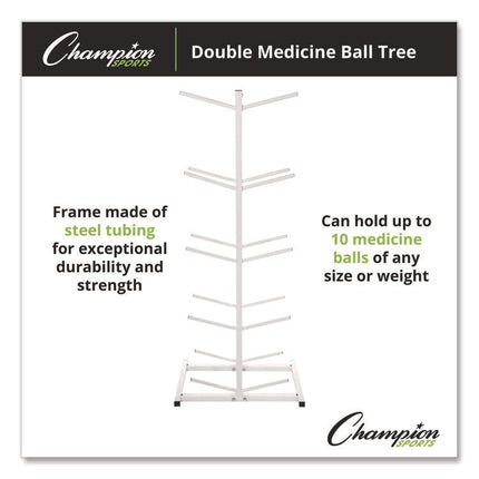 Double Medicine Ball Tree, 12" x 23" x 51", White