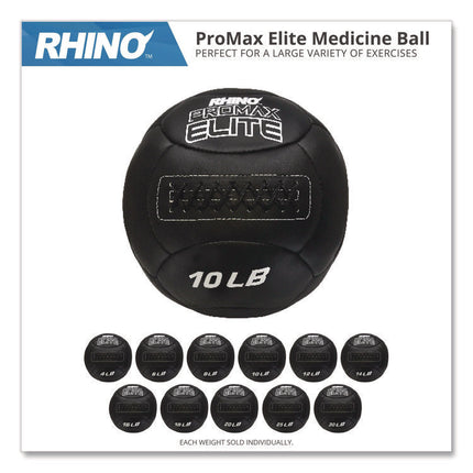 Rhino Promax Elite Medicine Ball, 12 lb, Black