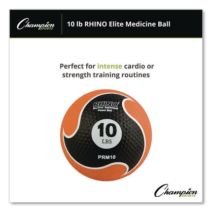 Rhino Elite Medicine Ball, 10 lb, Orange
