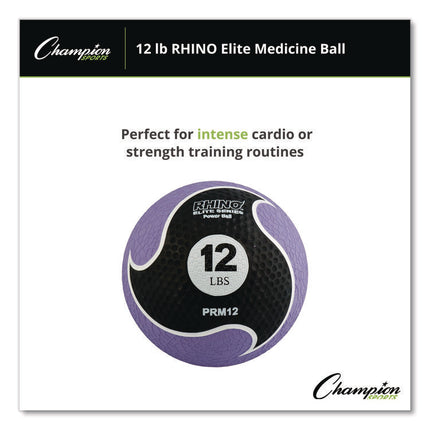 Rhino Elite Medicine Ball, 12 lb, Purple