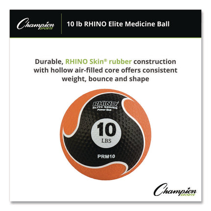 Rhino Elite Medicine Ball, 10 lb, Orange
