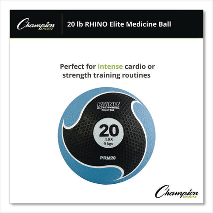 Rhino Elite Medicine Ball, 20 lb, Blue