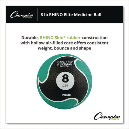 Rhino Elite Medicine Ball, 8 lb, Green
