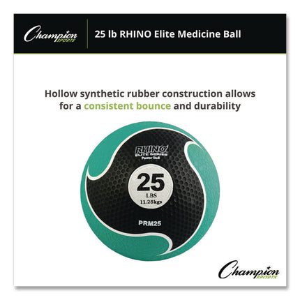Rhino Elite Medicine Ball, 25 lb, Green