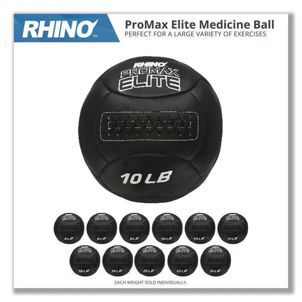 Rhino Promax Elite Medicine Ball, 18 lb, Black