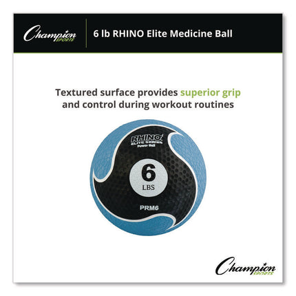 Rhino Elite Medicine Ball, 6 lb, Blue