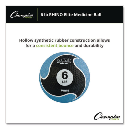 Rhino Elite Medicine Ball, 6 lb, Blue