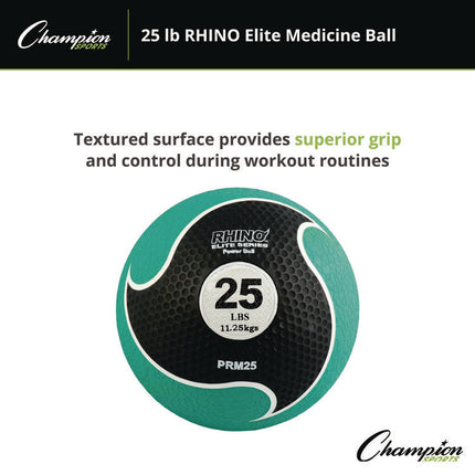 Rhino Elite Medicine Ball, 25 lb, Green