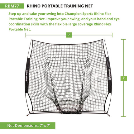 Rhino Portable Training Net, 7 ft x 7 ft