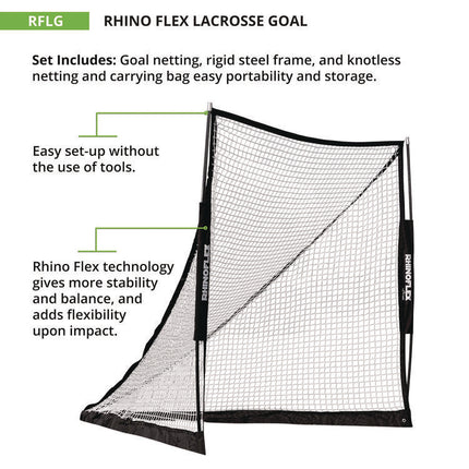 Rhino Flex Lacrosse Goal, 6 ft x 6 ft, 1" dia Frame