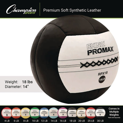 Rhino Promax Medicine Ball, 18 lb, Black