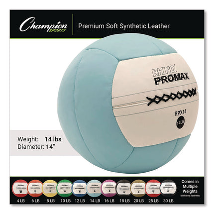 Rhino Promax Medicine Ball, 14 lb, Light Blue
