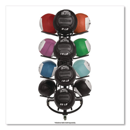 Champion Sports Round Medicine Ball Tree, 31" x 31" x 66.5", Black