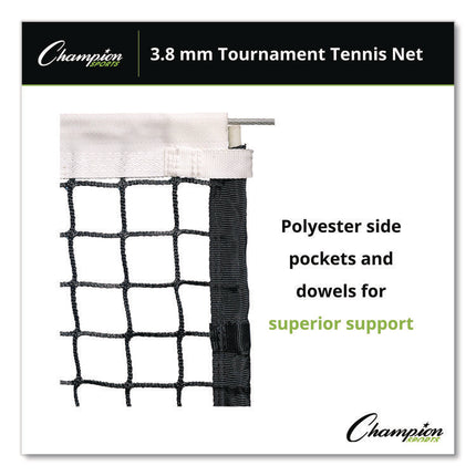 Four-Season Tournament Tennis Net, 42 ft x 3.5 ft, 0.13" dia