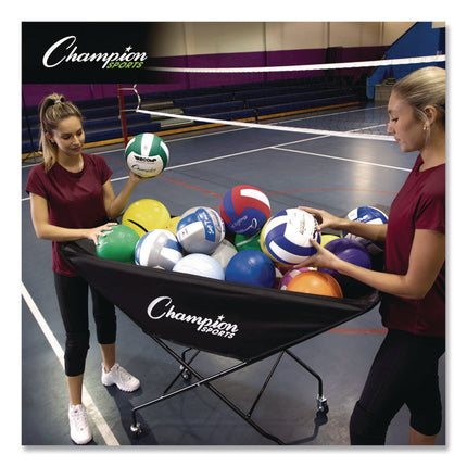 Pro Collapsible Volleyball Cart, 23" x 55" x 41", Black