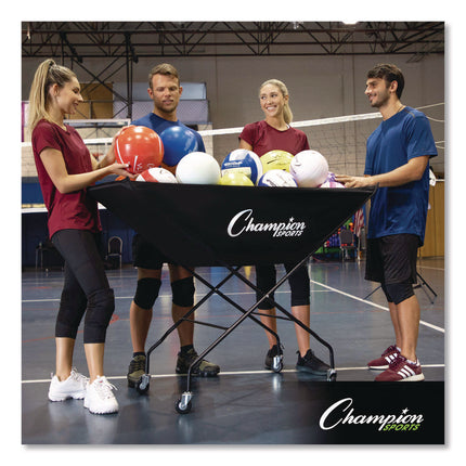 Pro Collapsible Volleyball Cart, 23" x 55" x 41", Black