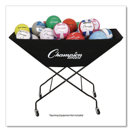 Pro Collapsible Volleyball Cart, 23" x 55" x 41", Black