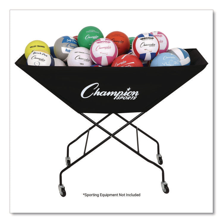 Pro Collapsible Volleyball Cart, 23" x 55" x 41", Black